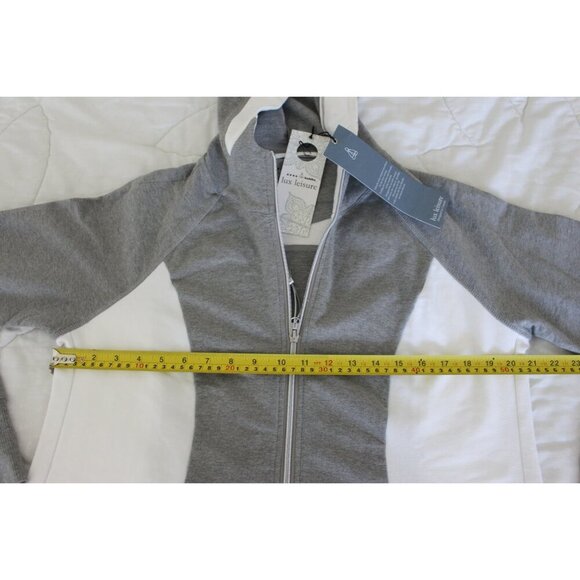 NEW Neon Buddha - "Delightful" Ful Zip Hoodie Jacket in Grey + White, Large - Picture 6 of 9